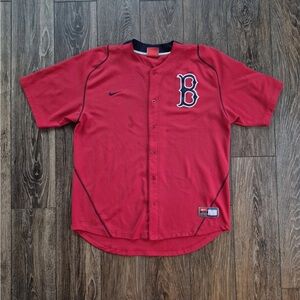Nike Fit Dry Team MLB Mens Sz XL Boston Red Sox Jersey Embroidered Genuine Merch